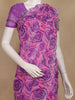 Pink and Purple Floral Printed Design Chiffon Saree
