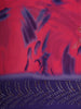 Pink and Purple Abstract Printed Chiffon Saree with Stone Embellished Border
