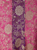 Pink and Purple Floral Woven Banarasi Silk Palazzo Suit with Sheer Dupatta