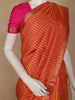 Pink and Yellow Checks Woven Pure Kanchipuram Silk Saree