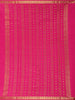 Pink and Yellow Checks Woven Pure Kanchipuram Silk Saree