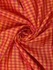 Pink and Yellow Checks Woven Pure Kanchipuram Silk Saree