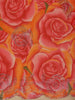 Pink and Yellow Floral Printed Design Chiffon Saree