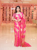 Pink And Gold Butta Designed Tissue Organza Saree