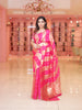 Pink And Gold Butta Designed Tissue Organza Saree