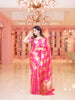 Pink And Gold Butta Designed Tissue Organza Saree