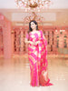 Pink And Gold Butta Designed Tissue Organza Saree