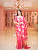 Pink And Gold Butta Designed Tissue Organza Saree