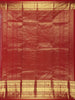 Pista Green Brocade Woven Pure Kanchipuram Silk Saree With Contrast Red Zari Border