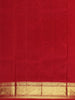 Pista Green Brocade Woven Pure Kanchipuram Silk Saree With Contrast Red Zari Border