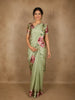 Pista Green Butta Woven Design Pure Crepe Silk Saree with Floral  Border