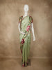 Pista Green Butta Woven Design Pure Crepe Silk Saree with Floral  Border