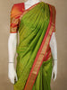 Pista Green Butta Woven Design Pure Kanchipuram Silk Saree with Contrast Zari Border