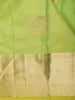 Pista Green Butta Zari Woven Design Pure Kanchipuram Silk Saree with Zari Border