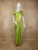 Pista Green Butta Zari Woven Design Pure Kanchipuram Silk Saree with Zari Border