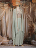 Pista Green Embroidered Design Georgette Skirt Top with Cape Jacket