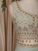 Pista Green Embroidered Design Georgette Skirt Top with Cape Jacket