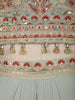 Pista Green Embroidered Design Georgette Skirt Top with Cape Jacket
