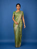 Pista Green Floral Design Banarasi Silk Saree