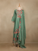 Pista Green Floral Design Georgette Palazzo Salwar Suit