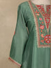 Pista Green Floral Design Georgette Palazzo Salwar Suit