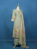Pista Green Floral Design Organza Salwar Suit