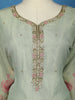 Pista Green Floral Design Organza Salwar Suit