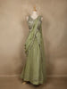 Pista Green Floral Embroidered Design Sheer Lehenga