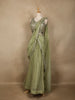 Pista Green Floral Embroidered Design Sheer Lehenga
