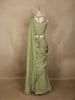 Pista Green Floral Embroidered Design Sheer Lehenga