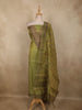 Pista Green Floral Embroidered Design Tissue Unstitched Salwar Material with Dupatta