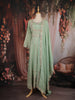 Pista Green Floral Embroidered Chiffon Anarkali Salwar Suit with Dupatta