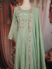 Pista Green Floral Embroidered Chiffon Anarkali Salwar Suit with Dupatta