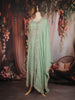 Pista Green Floral Embroidered Chiffon Anarkali Salwar Suit with Dupatta