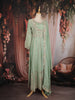 Pista Green Floral Embroidered Chiffon Anarkali Salwar Suit with Dupatta