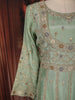 Pista Green Floral Embroidered Chiffon Anarkali Salwar Suit with Dupatta