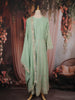 Pista Green Floral Embroidered Chiffon Anarkali Salwar Suit with Dupatta