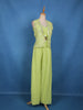 Pista Green Floral Embroidered Georgette Palazzo Suit
