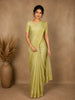 Pista Green Floral Embroidered Raw Silk Saree