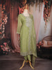 Pista Green Floral Embroidered Tissue Silk Straight Cut Salwar Suit with Dupatta