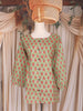 Pista Green Floral Printed Design Cotton Top
