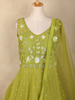 Pista Green Floral Sequins Embroidered Net Gown with Dupatta