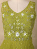 Pista Green Floral Sequins Embroidered Net Gown with Dupatta