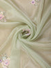 Pista Green Floral Sequins Embroidered Organza Saree