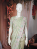 Pista Green Floral Sequins Embroidered Organza Saree