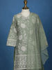Pista Green Floral Sequins Embroidered Silk Kids Palazzo Suit