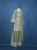 Pista Green Floral Sequins Embroidered Silk Kids Palazzo Suit