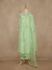 Pista Green Floral Sequins Embroidered Silk Salwar Suit