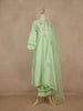 Pista Green Floral Sequins Embroidered Silk Salwar Suit