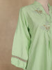 Pista Green Floral Sequins Embroidered Silk Salwar Suit